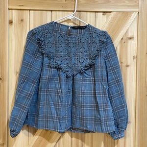 Zara Embroidered Blouse Women’s Small